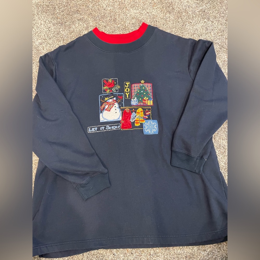 Vintage Christmas Crewneck Sweatshirt size 14/16 XL ladies